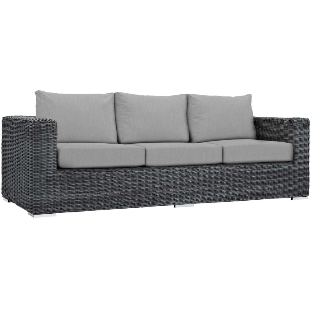 Summon Outdoor Patio Sofa in Canvas Gray by Modway - Image 2