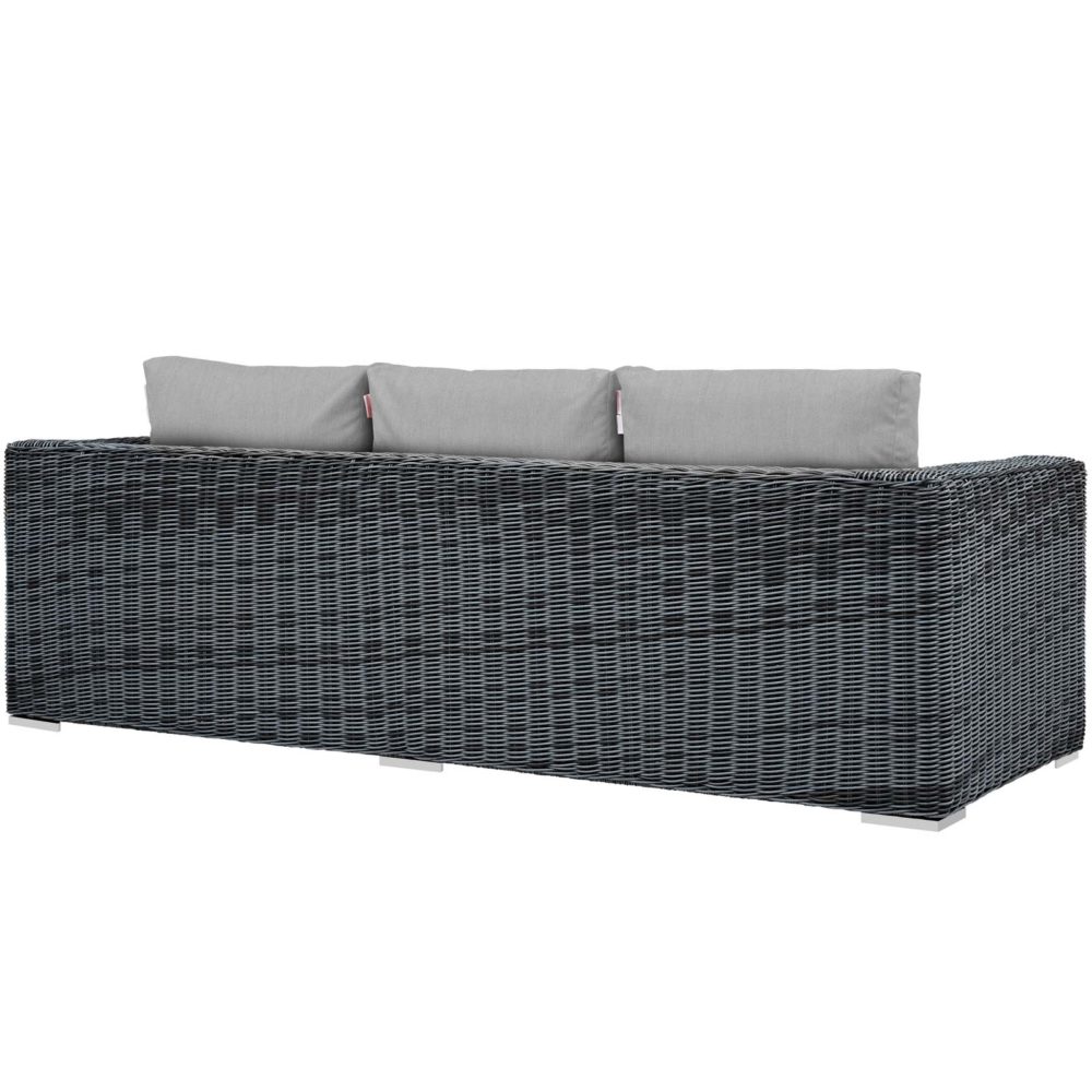 Summon Outdoor Patio Sofa in Canvas Gray by Modway - Image 4