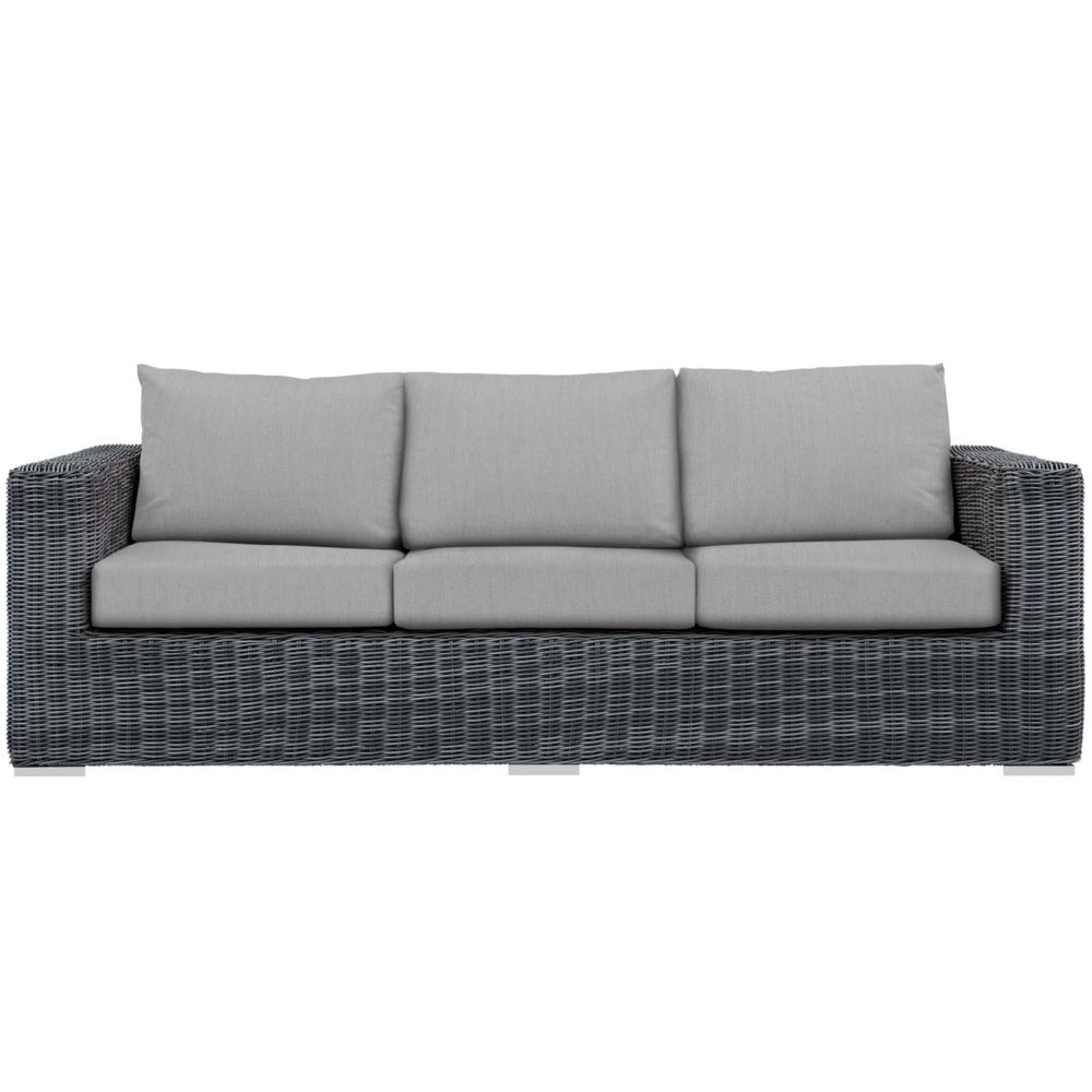Summon Outdoor Patio Sofa in Canvas Gray by Modway - Image 5