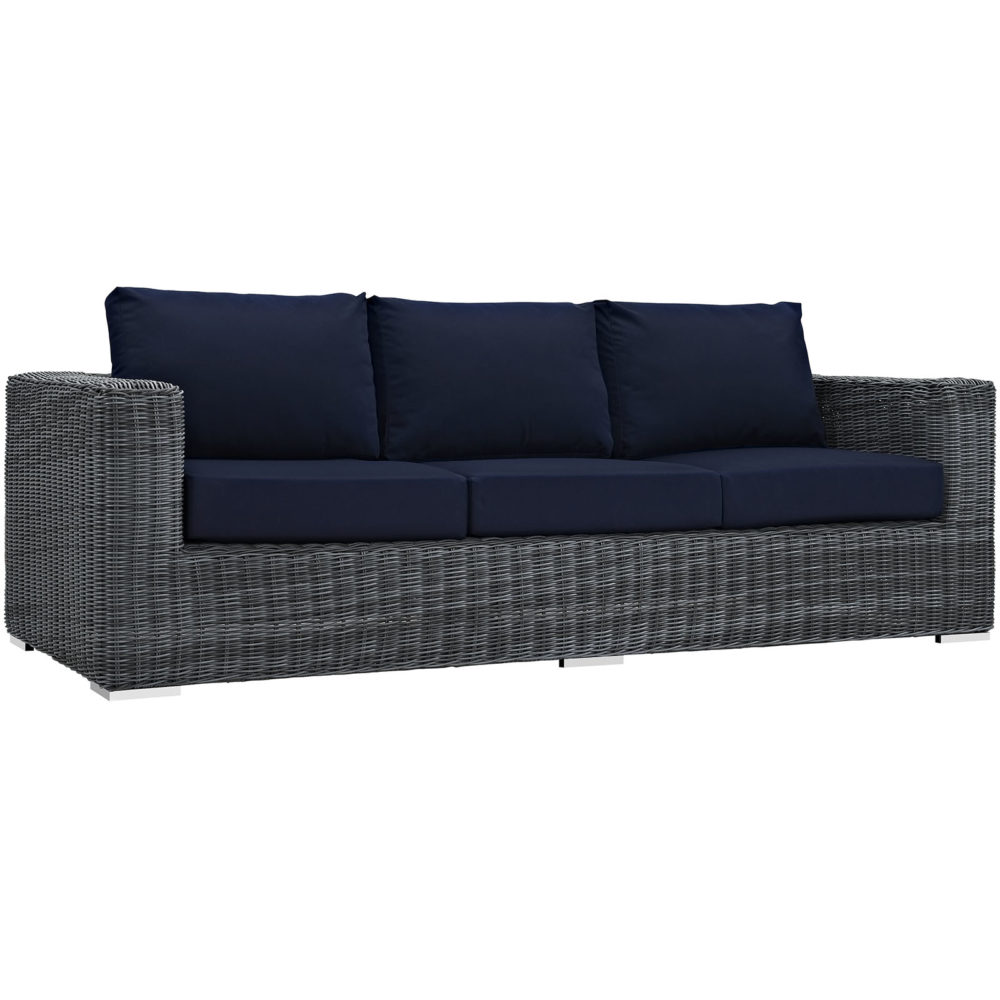 Summon Outdoor Patio Sofa in Canvas Navy by Modway - Image 2