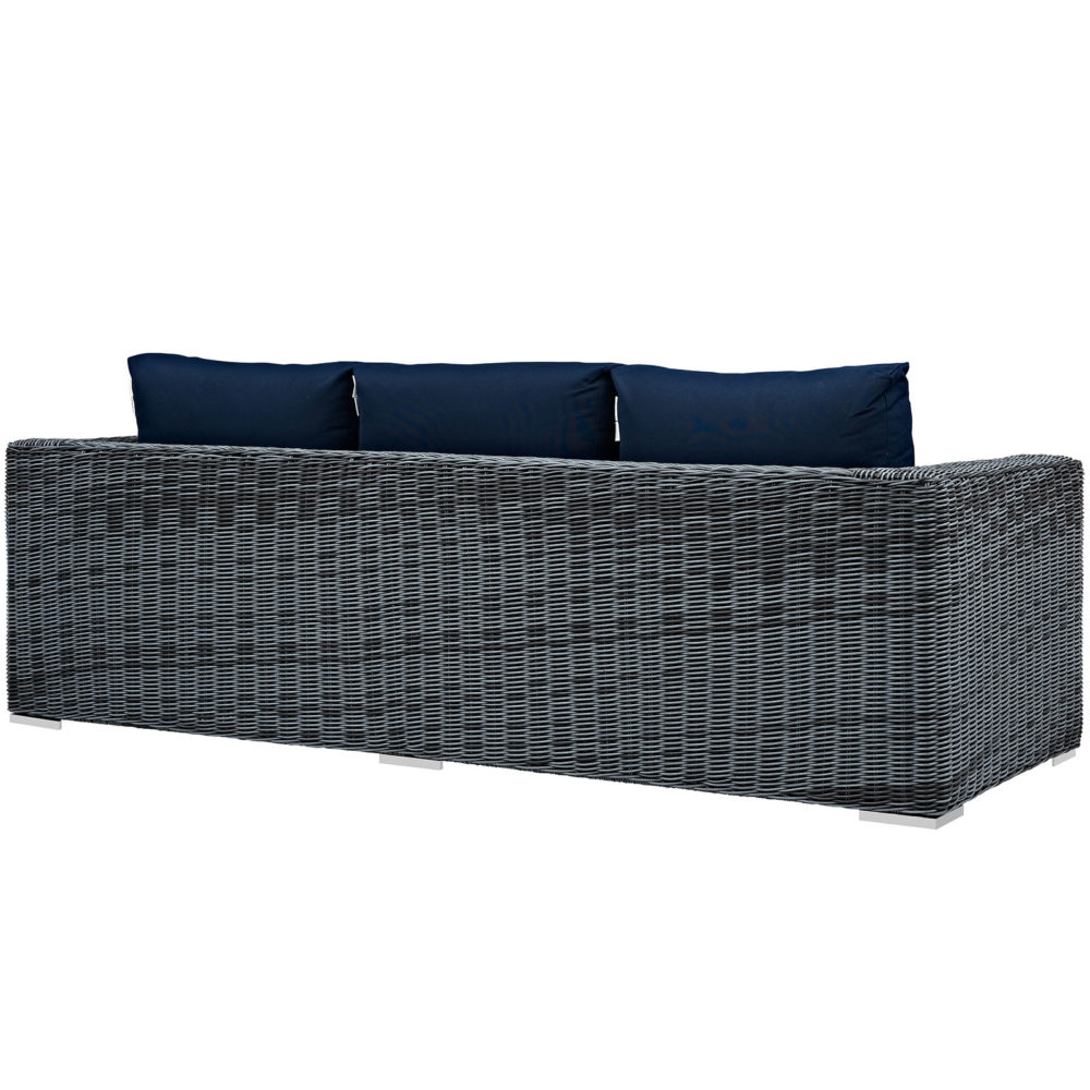 Summon Outdoor Patio Sofa in Canvas Navy by Modway - Image 4