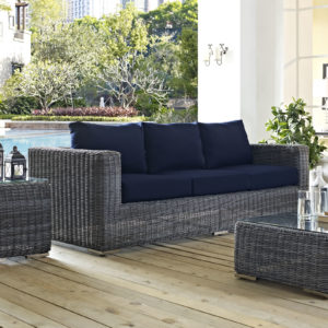 Summon Outdoor Patio Sofa in Canvas Navy by Modway