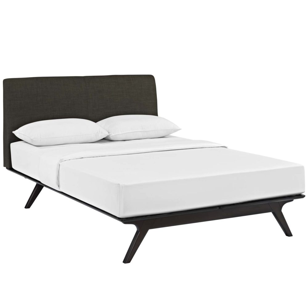 Tracy Queen Fabric Bed in Cappuccino Brown by Modway - Image 3