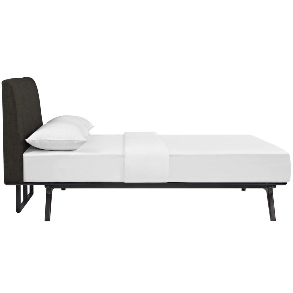 Tracy Queen Fabric Bed in Cappuccino Brown by Modway - Image 5