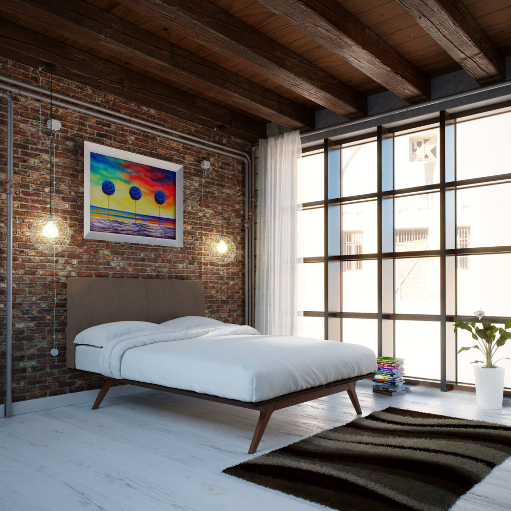Tracy Queen Fabric Bed in Cappuccino Brown by Modway - Image 2