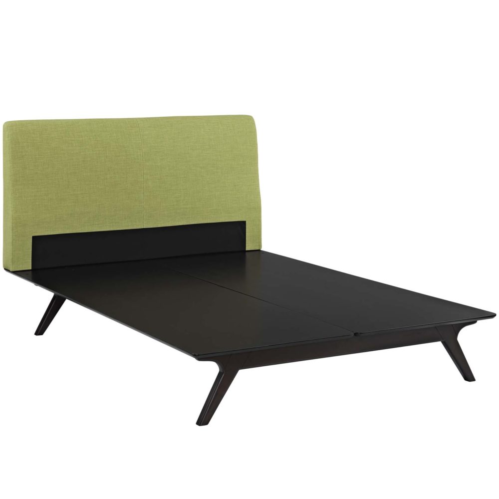 Tracy Queen Fabric Bed in Cappuccino Green by Modway - Image 4