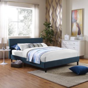 Anya Full Fabric Bed in Azure by Modway