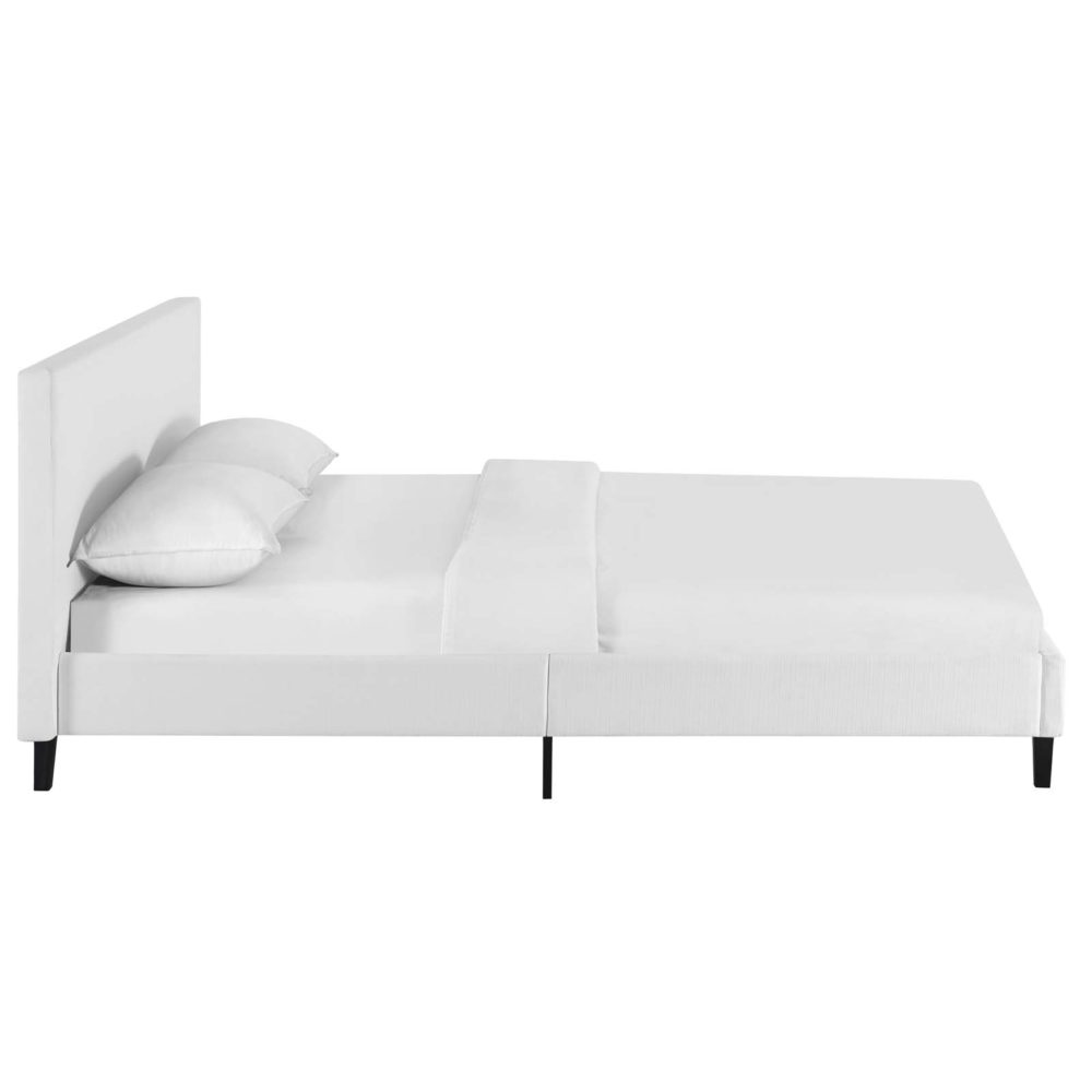 Anya Full Fabric Bed in White by Modway - Image 4