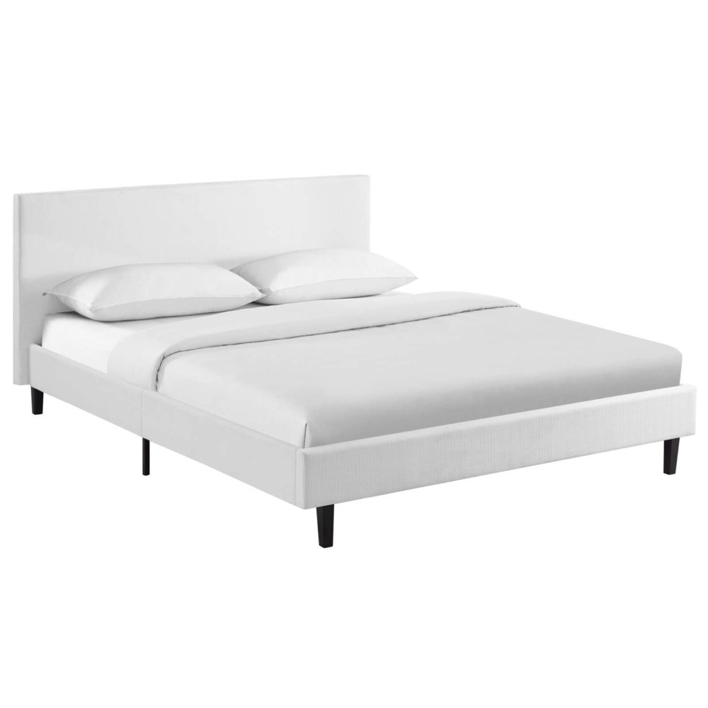 Anya Queen Fabric Bed in White by Modway - Image 2