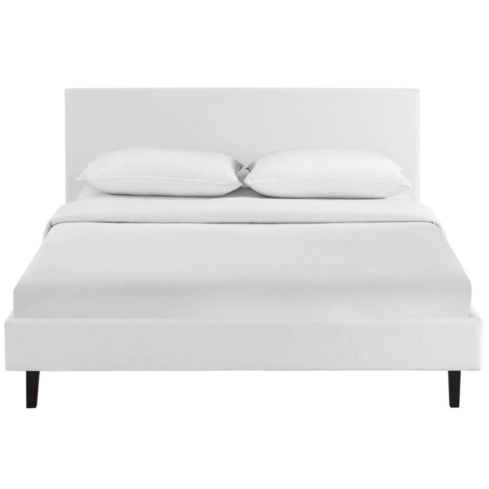 Anya Queen Fabric Bed in White by Modway - Image 5