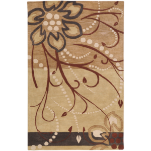 Khaki and Dark Brown Athena Rug by Livabliss