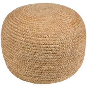 Khaki Tropics Jute Pouf by Livabliss