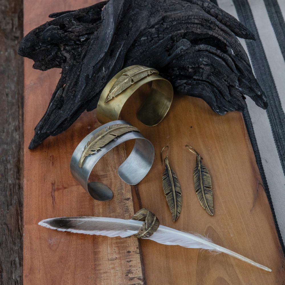 Penna Brass Feather Cuff by Ora Ten - Image 3