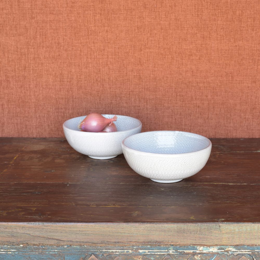 White Roth Soup Bowl Set of 2 by HomArt - Image 2