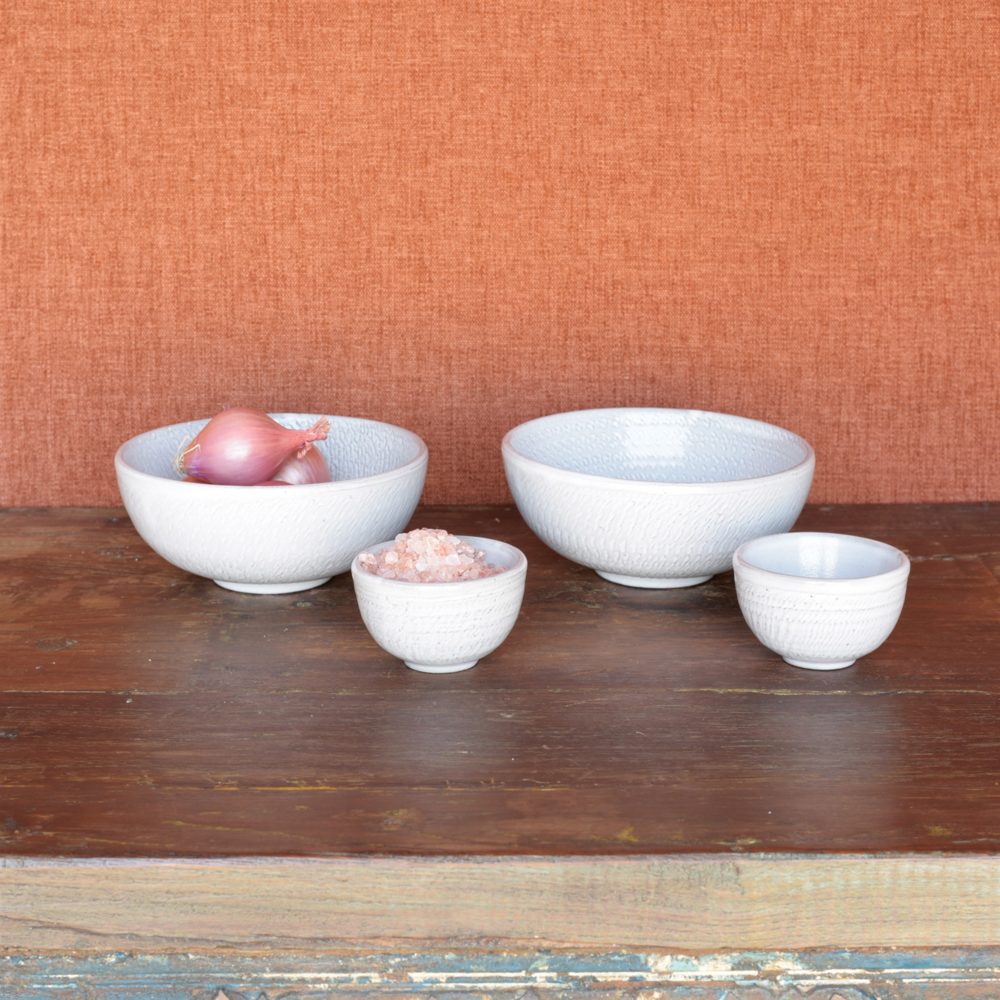 White Roth Soup Bowl Set of 2 by HomArt - Image 3