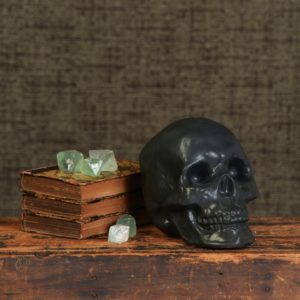 Matte Black Ceramic Skull by HomArt