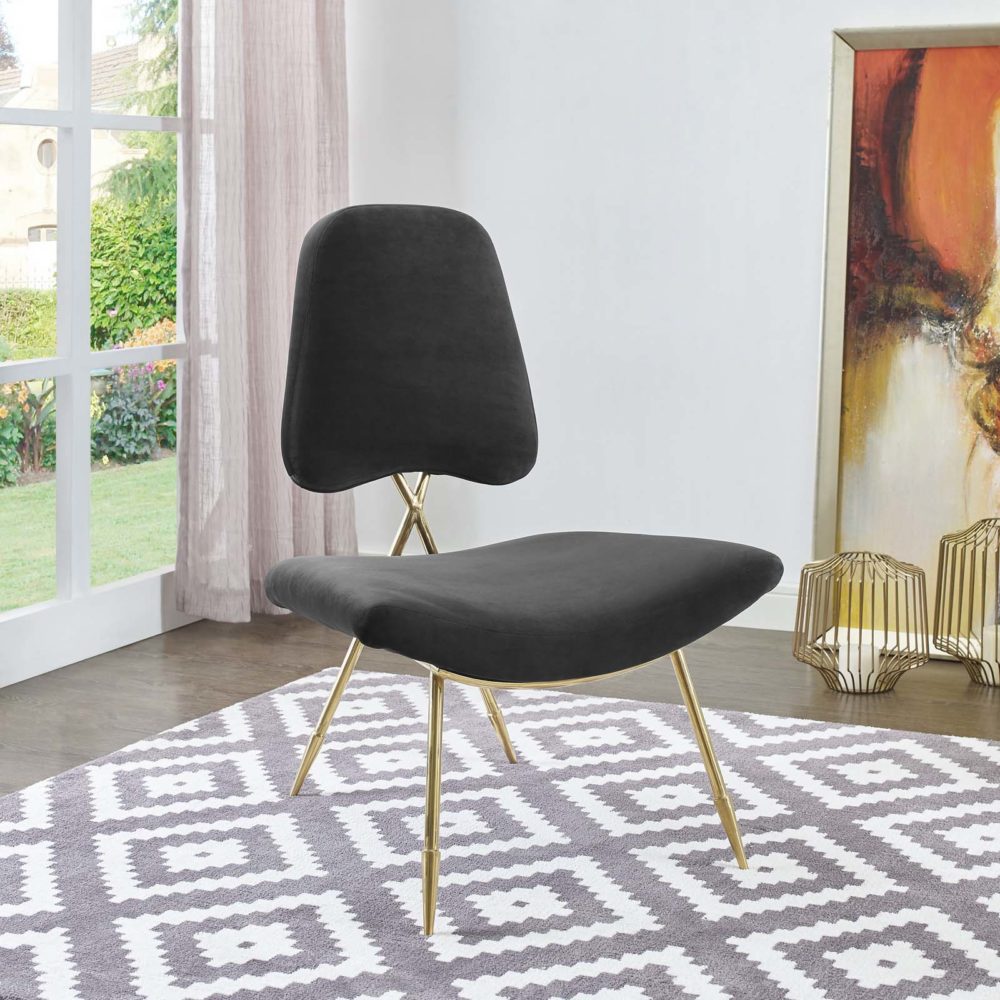 Ponder Upholstered Lounge Chair in Black by Modway