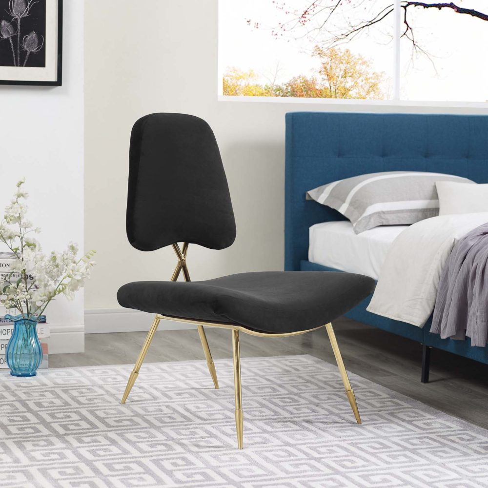 Ponder Upholstered Lounge Chair in Black by Modway - Image 6