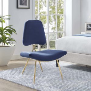 Ponder Upholstered Lounge Chair in Navy by Modway
