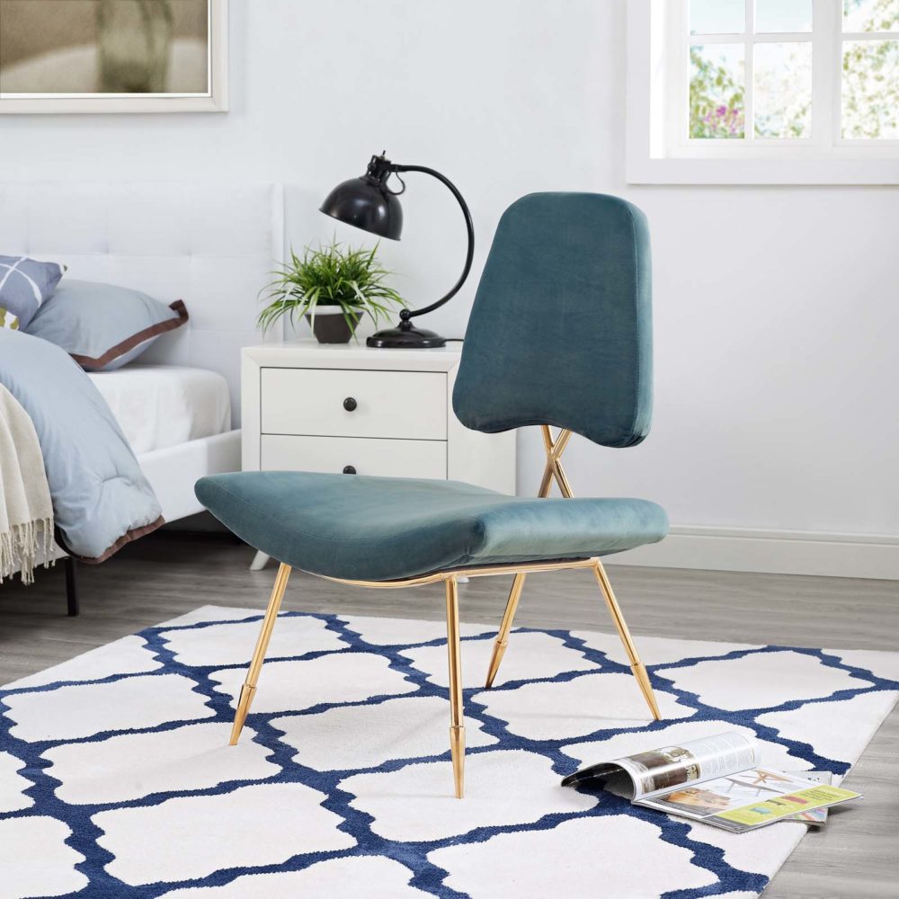 Ponder Upholstered Lounge Chair in Sea by Modway - Image 5