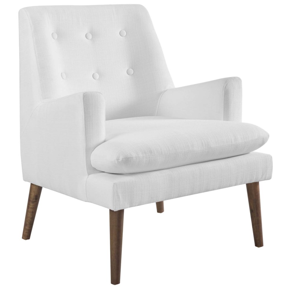 Leisure Upholstered Lounge Chair in White by Modway - Image 2