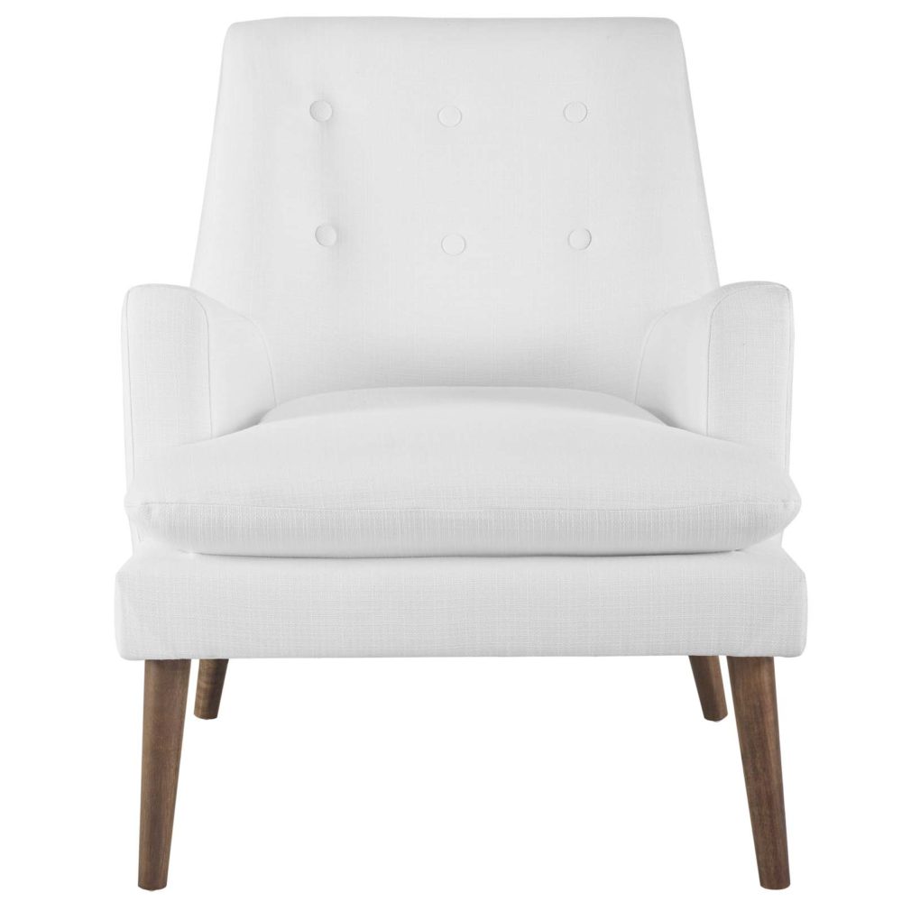 Leisure Upholstered Lounge Chair in White by Modway - Image 5