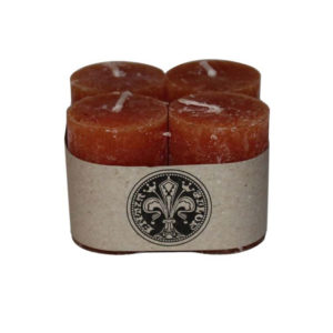Cognac Pillar Candles 1.6" x 2.1" Set of 8 by BIDKhome