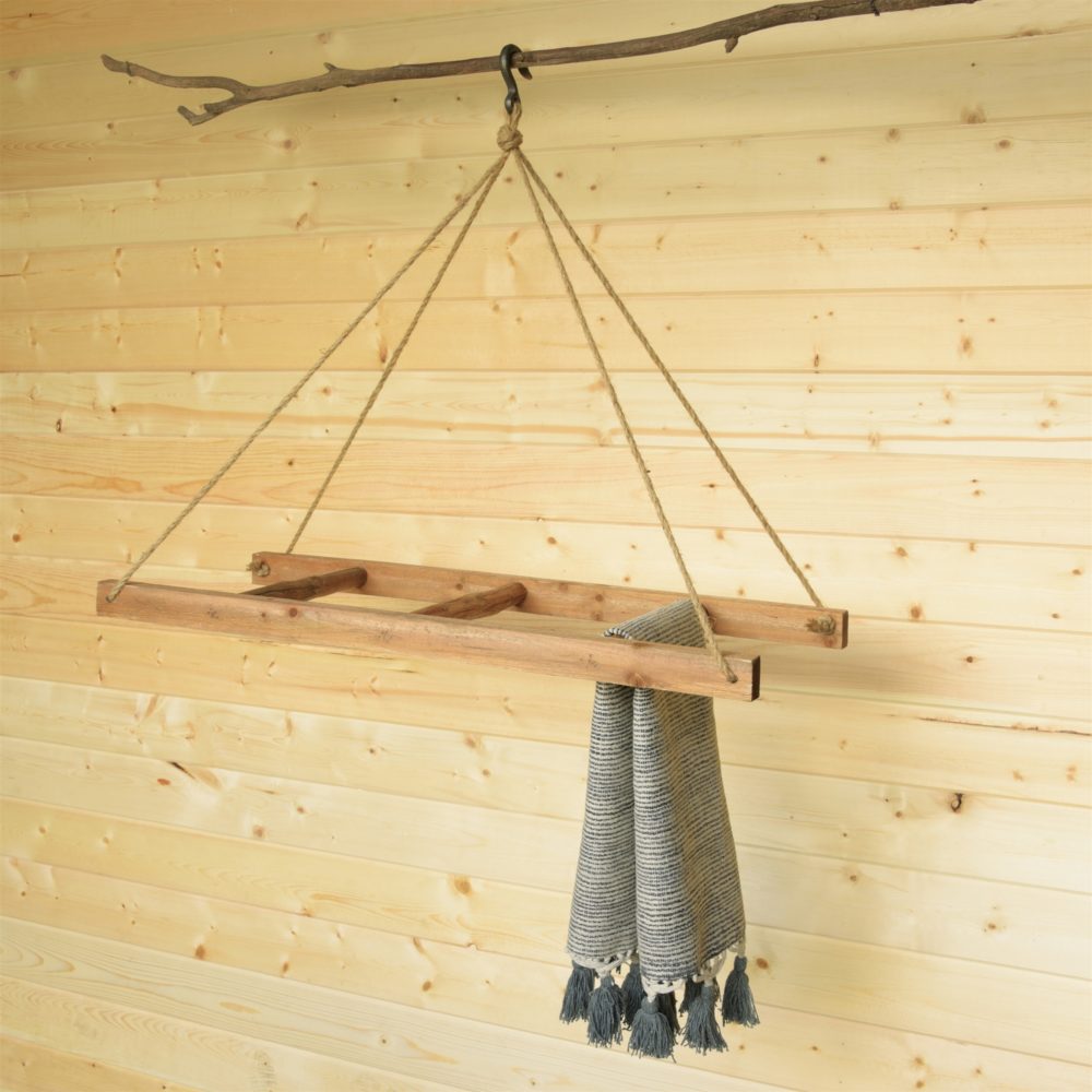 Horizontal Hanging Wood Ladder by HomArt