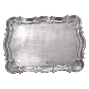 Baroque Nickel Rectangular Tray by BIDKhome