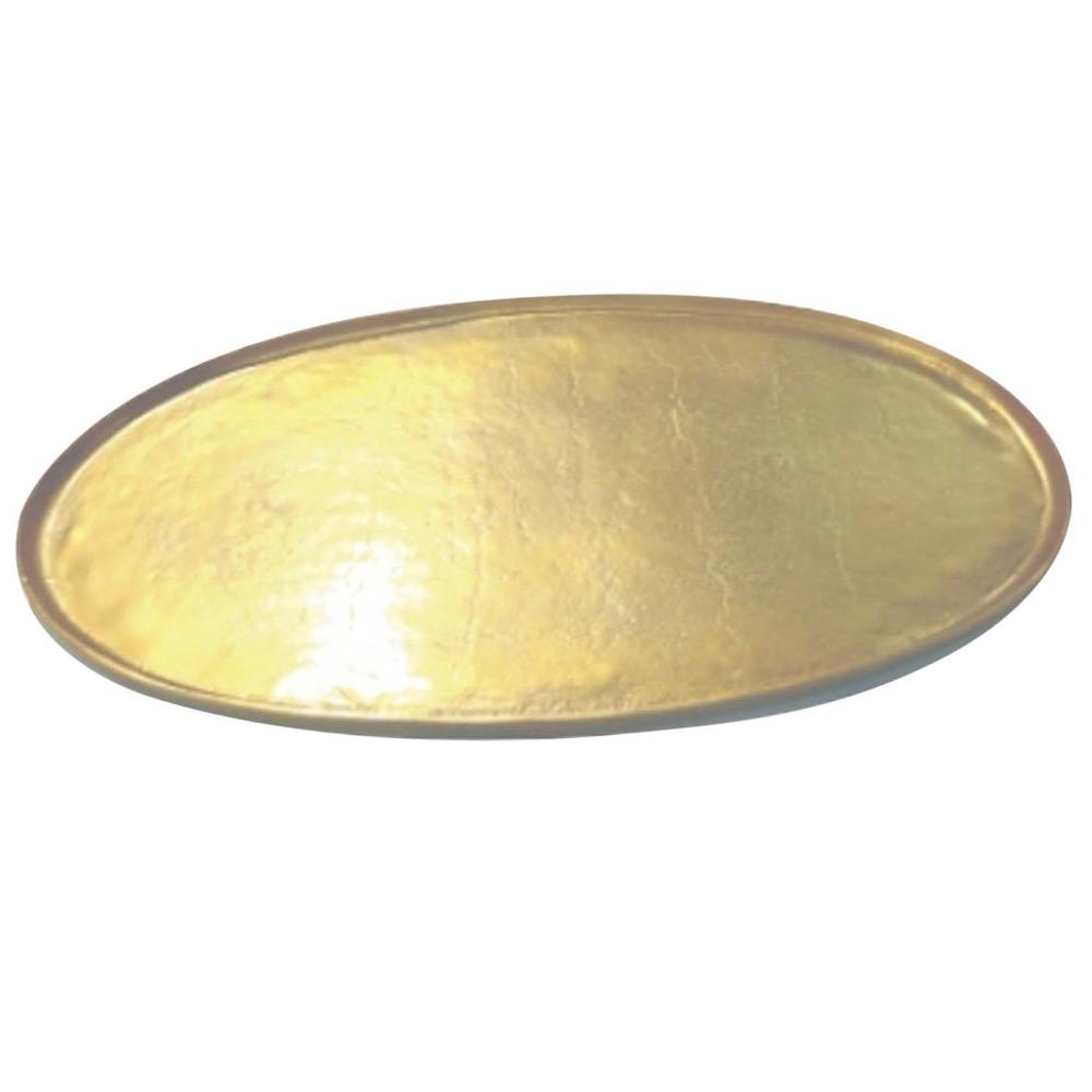 Large Antique Brass Oval Tray by BIDKhome