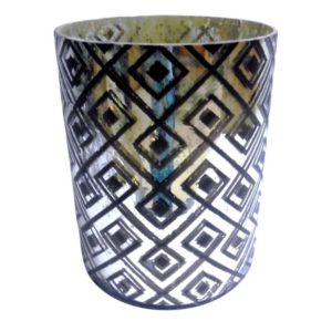 Silver Patterned Glass Vase by BIDKhome