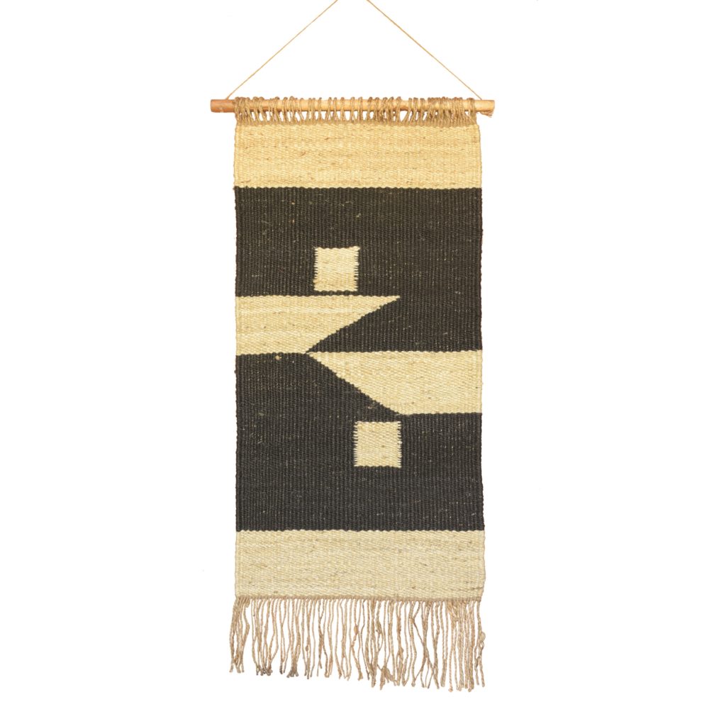 Austin Natural and Black Hemp Wall Hanging by HomArt - Image 3