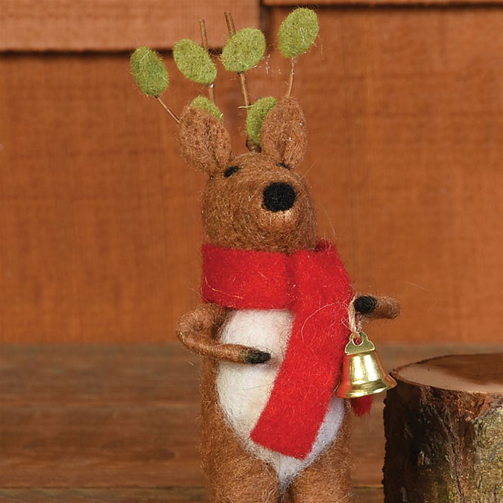 Felt Reindeer Ornaments Set of 3 by HomArt - Image 2
