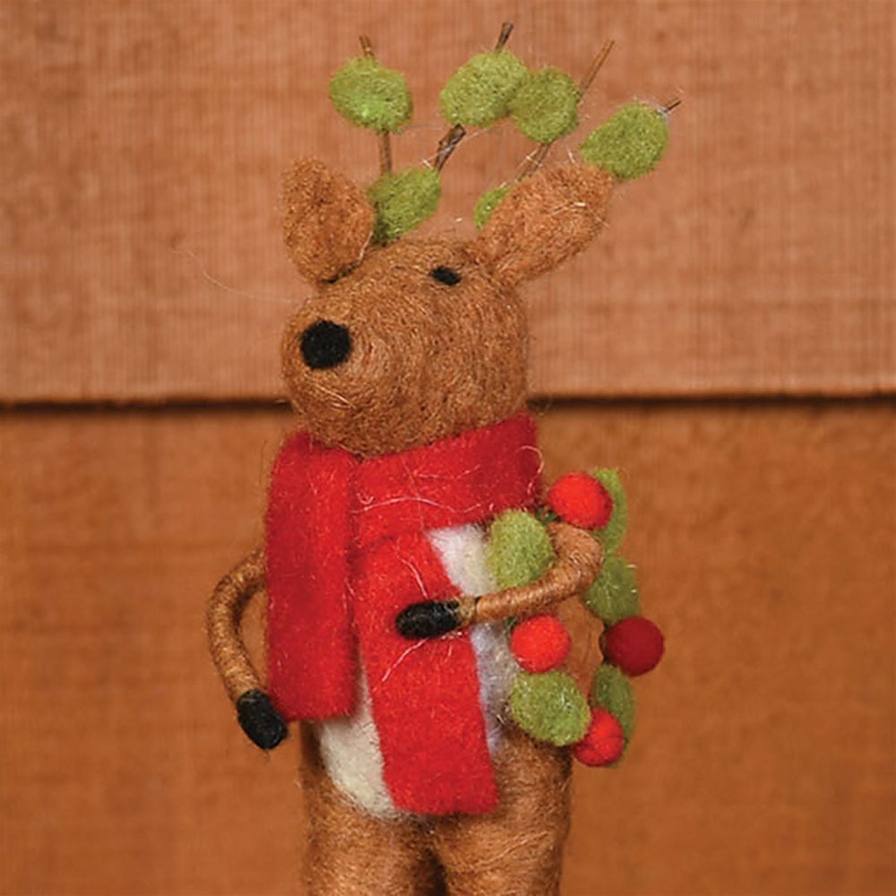 Felt Reindeer Ornaments Set of 3 by HomArt - Image 3