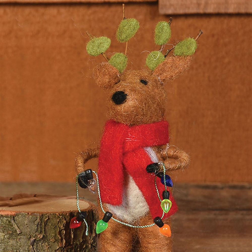 Felt Reindeer Ornaments Set of 3 by HomArt - Image 4