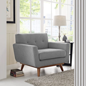 Engage Upholstered Fabric Armchair in Expectation Gray by Modway