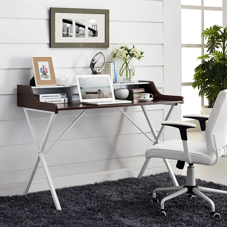 Bin Office Desk in Cherry by Modway