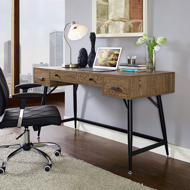 Surplus Office Desk in Walnut by Modway
