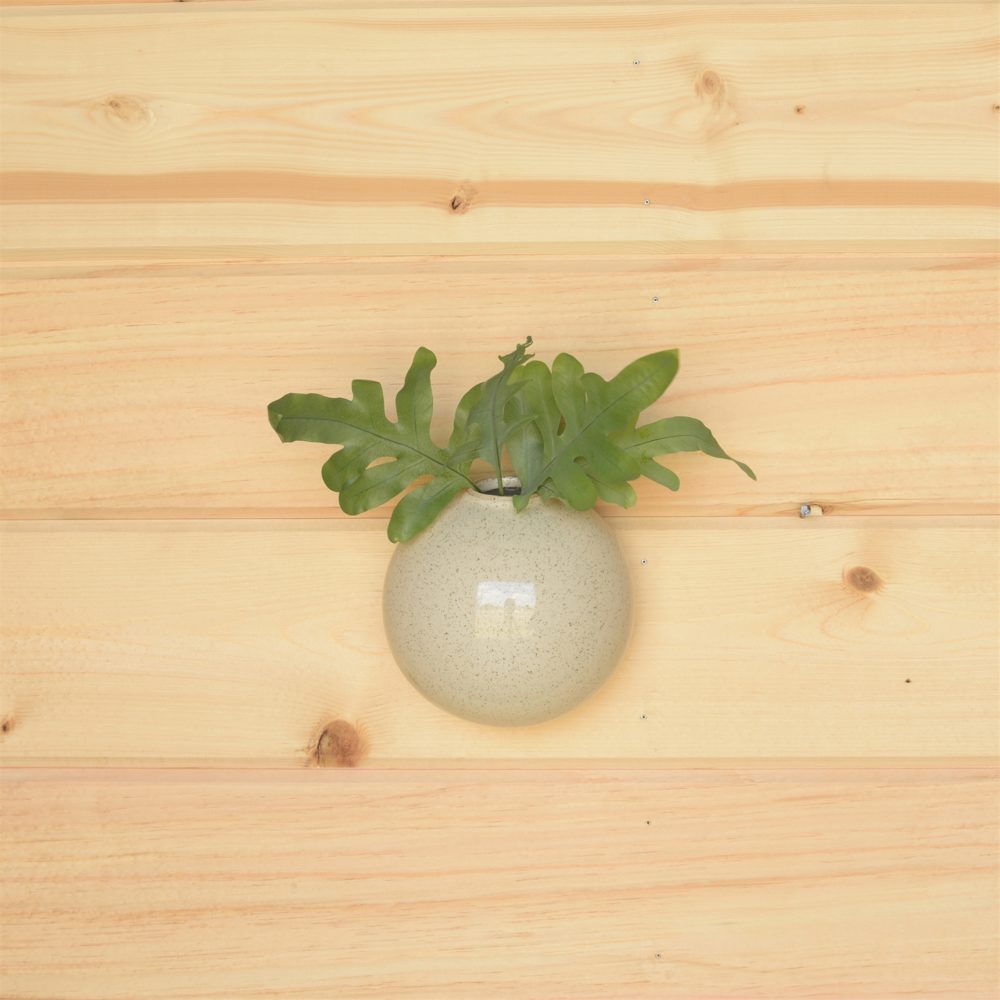 Large White Flecked Logan Ceramic Wall Bubble Set of 2 by HomArt