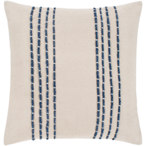 Cream and Navy Emilio Pillow by Livabliss