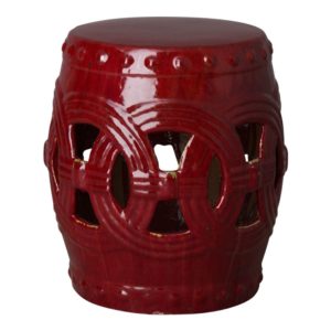 Eternity Garden Stool/Table with a Red Glaze