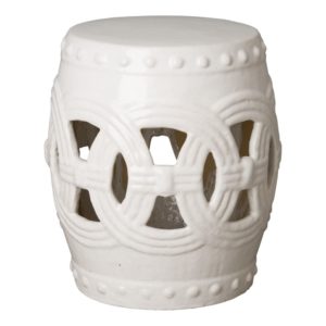 Eternity Garden Stool/Table with a White Glaze