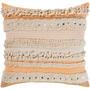Cream and Peach Temara Pillow by Livabliss