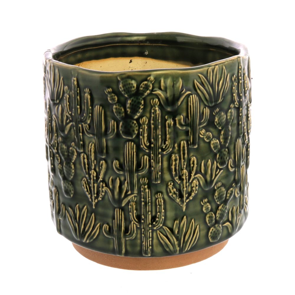 Large Green Cactus Motif Cachepot by HomArt - Image 3
