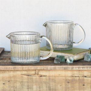 Glass Ribbed Pitcher by HomArt
