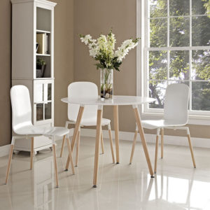 Track Round Dining Table in White by Modway