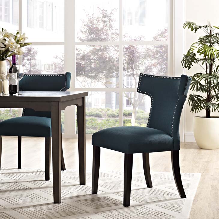 Curve Fabric Dining Chair in Azure by Modway