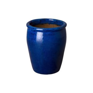 Small Round Pot with Blue Glaze