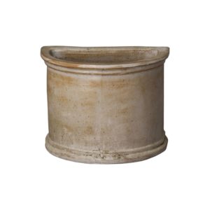 Small Semicircle Planter with Distressed White Glaze