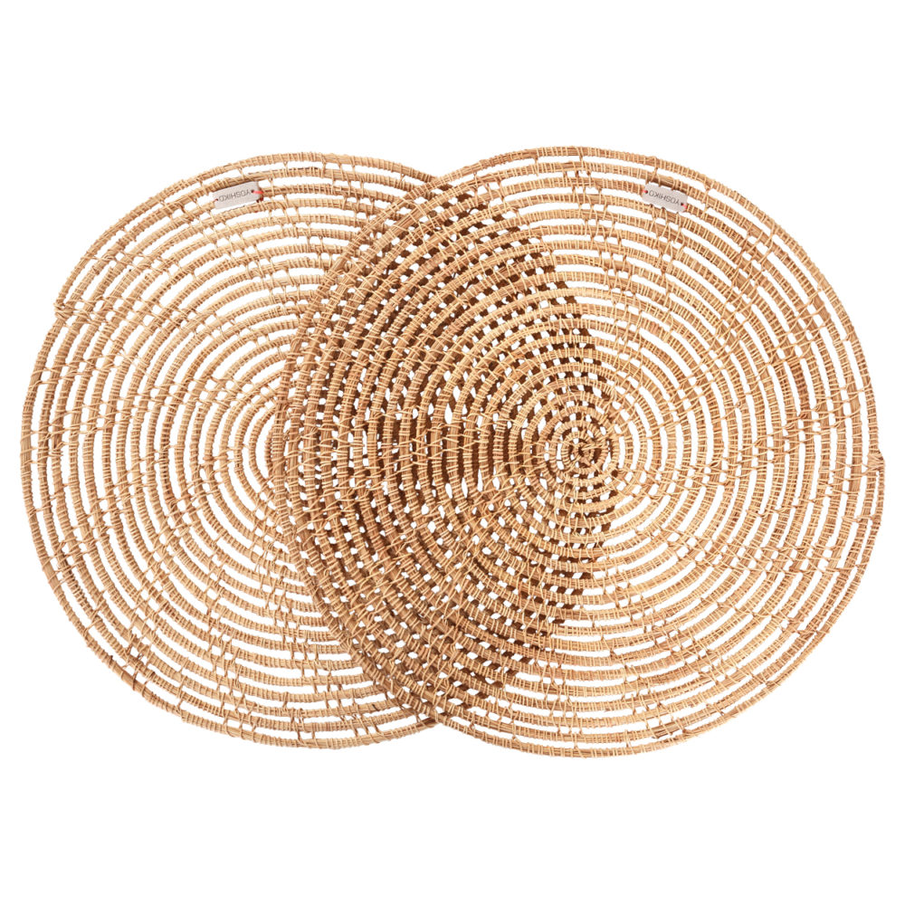 Jute Sylhelt Printed Round Placemat Set of 4 by Yoshiko Home
